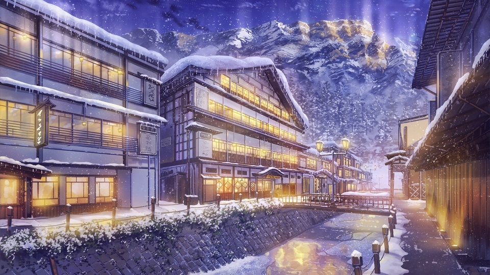 Escena de nieve de Hokkaido