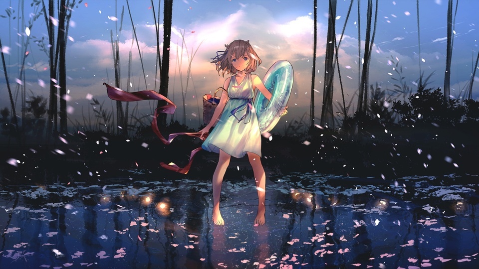 樱花镜湖少女