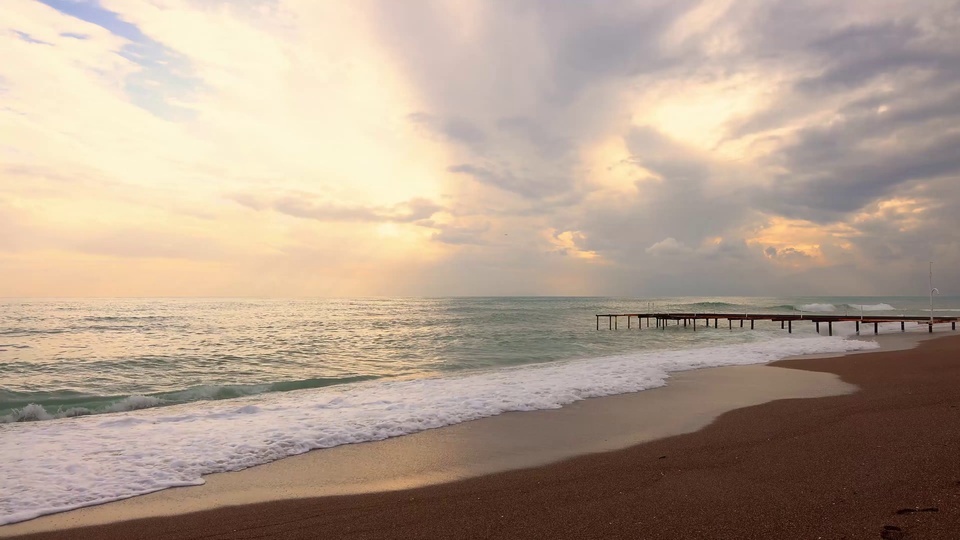 Quiet beach waves