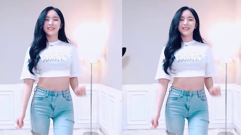 Cute Korean lady dancing