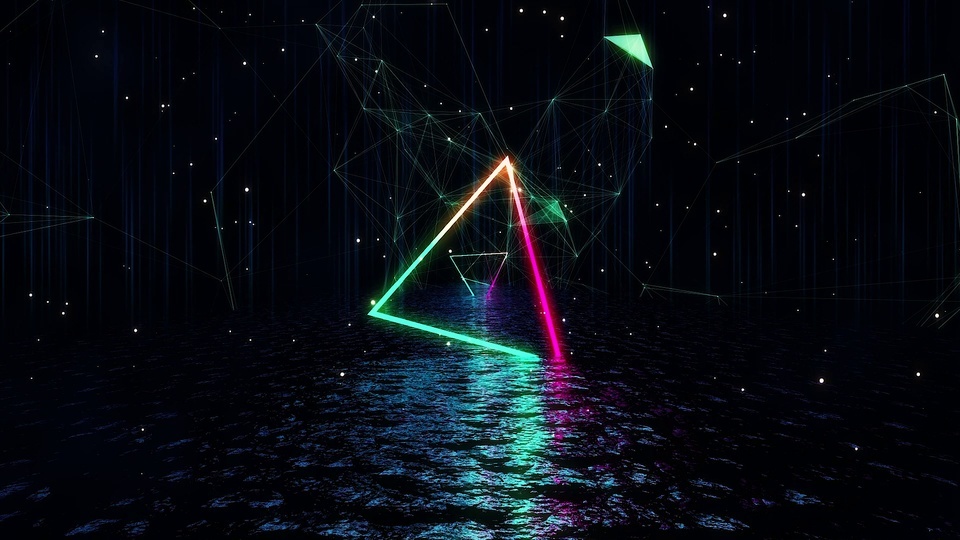 4K Fantasy Fluorescent Triangle - Bureau minimaliste