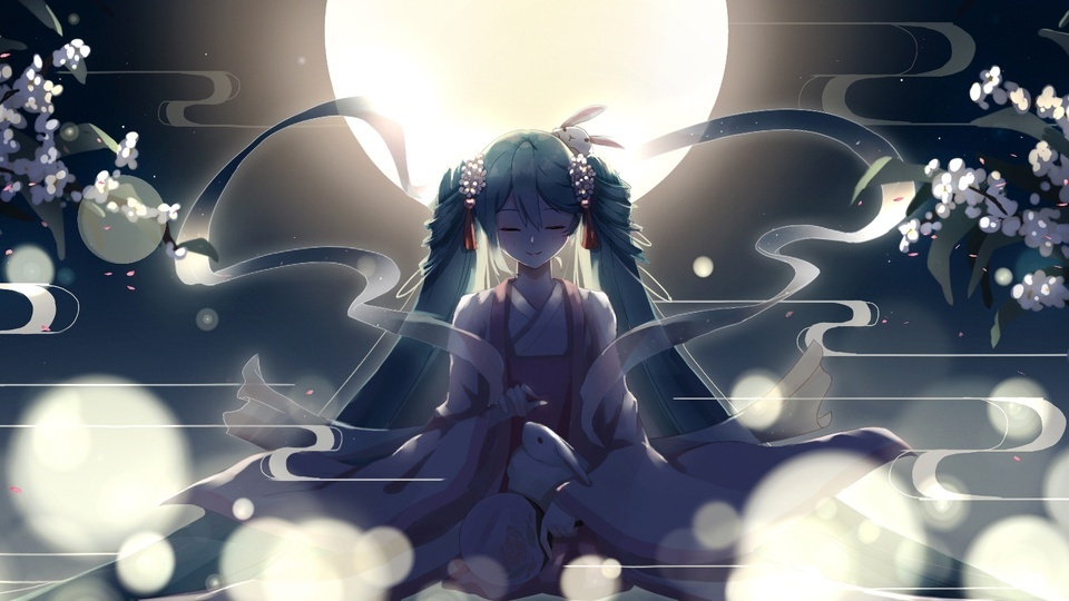 Hatsune under the moon