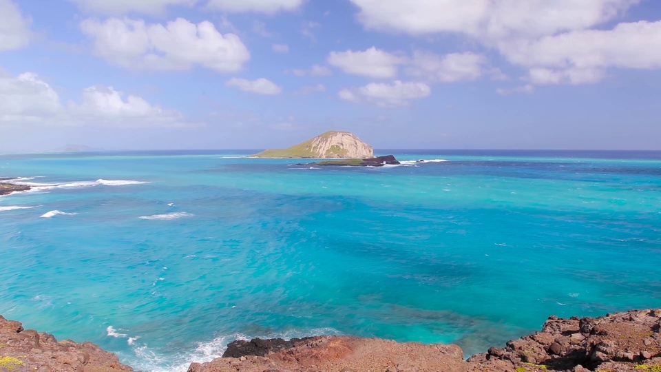 Blue sea and blue sky