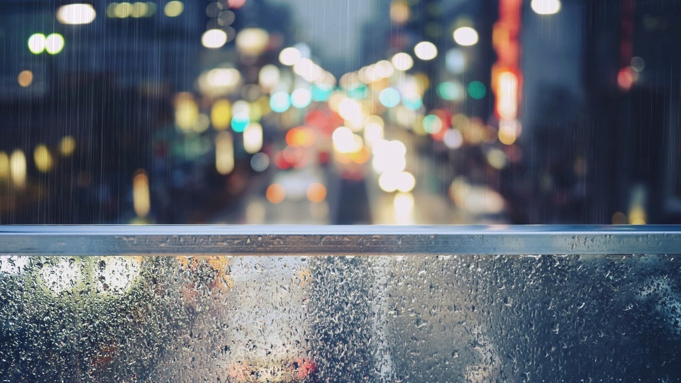 Rainy day street scene