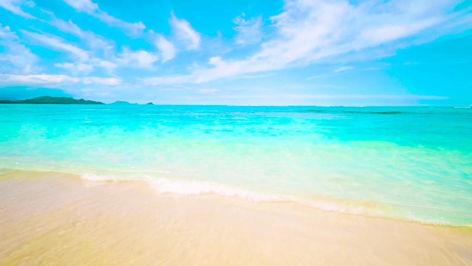 Pure beach waves blue sky sea