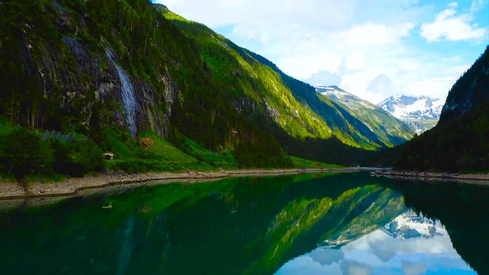 Aerial photography of alpine lakes