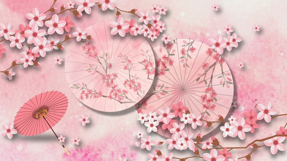 Pink peach blossom oil paper umbrella