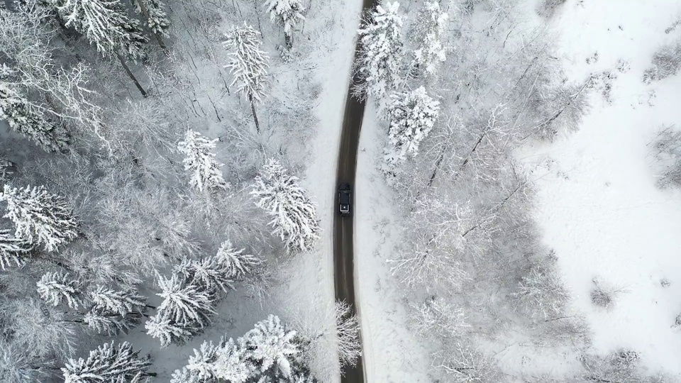 Aerial snow scene