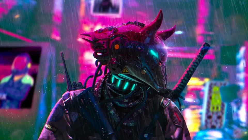 Cyberpunk bull head