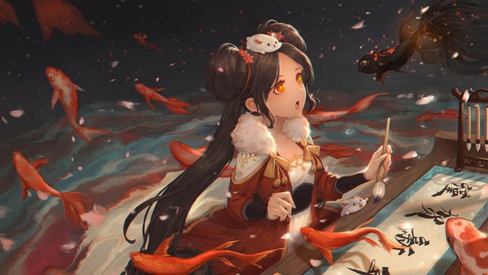 Goldfish Girl Celebrates New Year