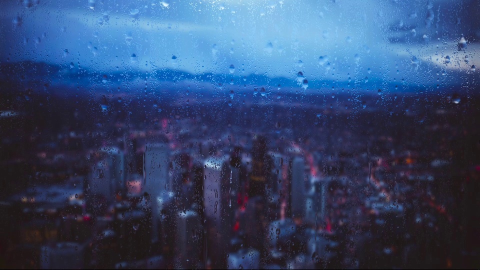 Relaxe e adormeça, tela de chuva da cidade