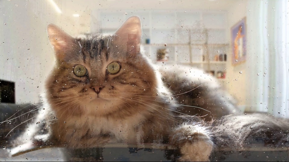 Cat rain screensaver