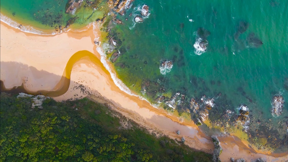 Overlooking the beach waves