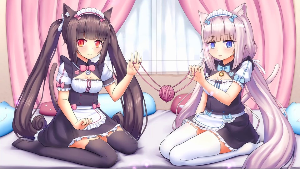 Cute cat maid sisters