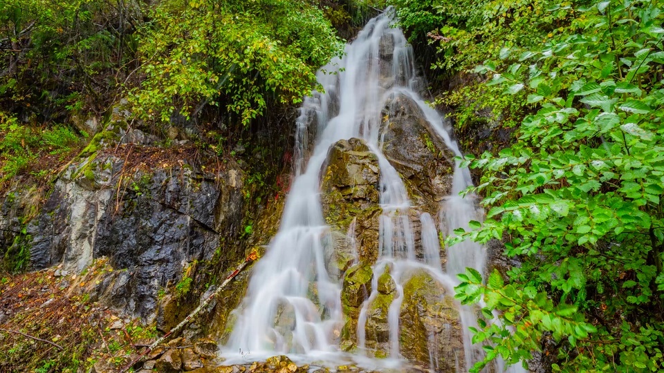 Mountain waterfall river