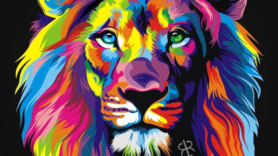 Lion coloré