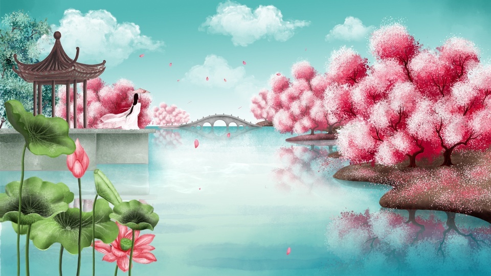 Meditation Wallpaper - Shili Peach Blossom Sky Fairy