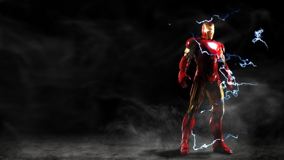 Iron Man con Fondo Negro