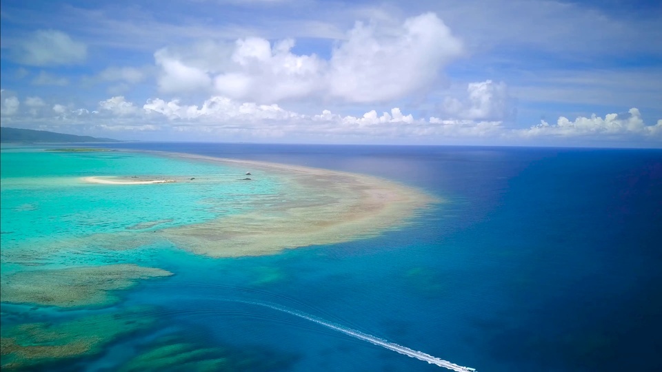 Aerial Blue Shallow Sea